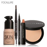 FOCALLURE New 5Pcs New Women Value Pack Makeup Set Gift Liquid Eyeliner Eye Liner Pen Eyebrow Pencil Sexy Lipstick Matte Colors