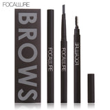 FOCALLURE New Waterproof 3 Colors Eye Brow Eyeliner Eyebrow Pen Pencil with Brush Makeup Cosmetics Tools