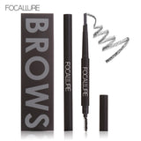 FOCALLURE New Waterproof 3 Colors Eye Brow Eyeliner Eyebrow Pen Pencil with Brush Makeup Cosmetics Tools