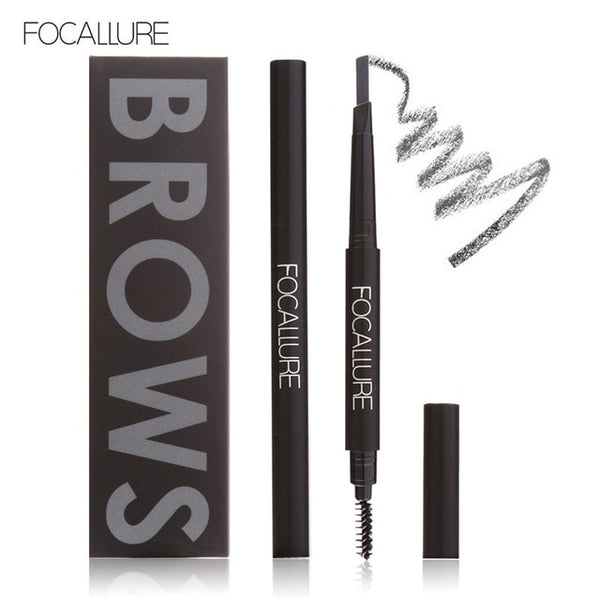 FOCALLURE New Waterproof 3 Colors Eye Brow Eyeliner Eyebrow Pen Pencil with Brush Makeup Cosmetics Tools