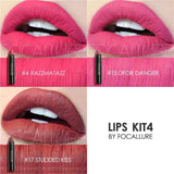 FOCALLURE Pro Matte Waterproof Lipstick with Long Lasting Effect Powdery Matte Soft Pencil Lipstick Set