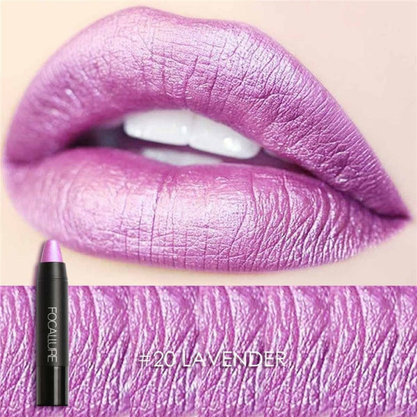 FOCALLURE New 8 Metallic Lip Colors Sexy Party Lip Color Lip Stick Matte Lip Gloss Long-lasting Lipsticker