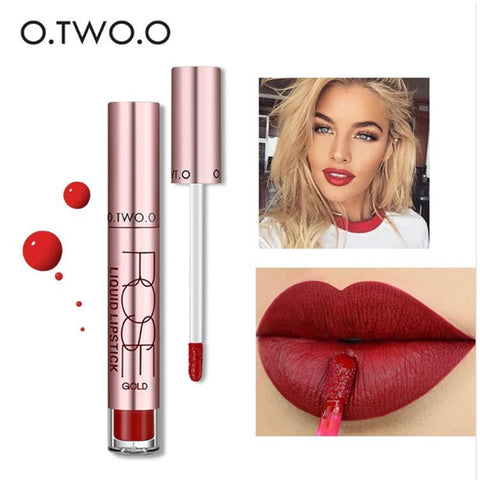 O.TWO.O High Quality Velvet Matte lipstick Long Lasting Lips Makeup Waterproof Liquid Lipgloss Lip stick Pigmented 12 Colors