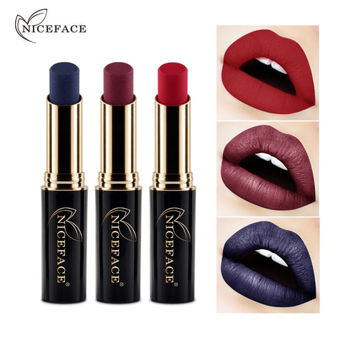 Nice face Velvet Matte lipstick Waterproof long lasting Nude Lip balm beauty tint lips makeup Metallic lipstick korean Cosmetics