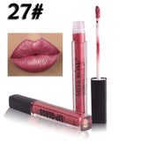 2017 New Brand Lips Make Up Metal Lipstick Gloss Waterproof Pigment Long Lasting Metallic Liquid Lipsticks Miss Rose Makeup