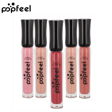 POPFEEL 12 Colors Women Waterproof Nude Lip Gloss Makeup Nutritious Long Lasting Pigments Matte Liquid Lipstick Lips Cosmetic