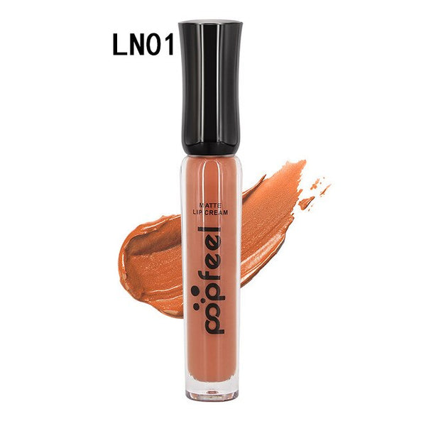 POPFEEL 12 Colors Women Waterproof Nude Lip Gloss Makeup Nutritious Long Lasting Pigments Matte Liquid Lipstick Lips Cosmetic