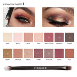 FOCALLURE Eyeshadow Palette maquiagem Matte Pearl Shimmer Eyeshadow cosmetics Palette with Brush 14 Colors