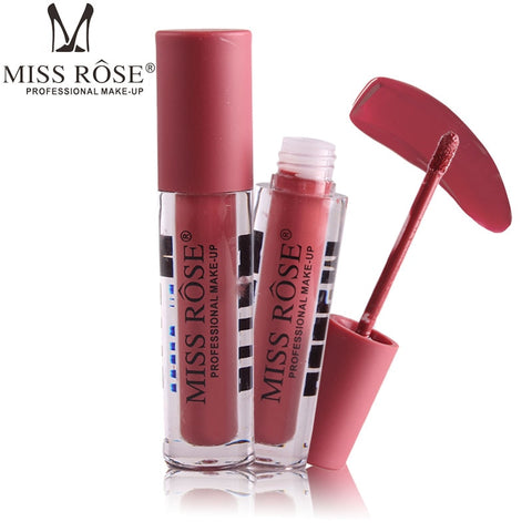 MISS ROSE Brand Moisturizer Smooth Velvet Lip Gloss Matte Makeup Lipgloss Sexy Nude Color Liquid Lipstick Cosmetics