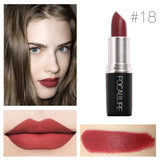 New Brand Beauty Makeup Matte Lipstick Red Lip Stick Cosmetic Waterproof FOCALLURE Nude Make Up Lote Lipstick Matte Lip Tint