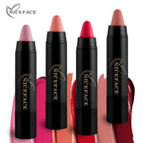 NICE FACE Sexy Color Matte Lipstick High Gloss Lips Long-Lasting Moisturizer Smooth Lipstick Nude Makeup Lip Tint Kit Cosmetics