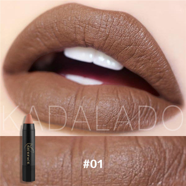 NICE FACE Sexy Color Matte Lipstick High Gloss Lips Long-Lasting Moisturizer Smooth Lipstick Nude Makeup Lip Tint Kit Cosmetics