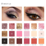 FOCALLURE 18 Colors Eyeshadow Makeup Shimmer Matte Pigment Eye Shadow Cosmetics Mineral Nude Glitter Eye Palette of Shades
