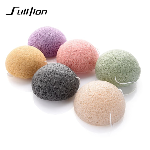 Fulljion 6 Colors Natural Konjac Konnyaku cosmetic puff Facial sponge Face Cleanse Washing Facial Care Face Powder Makeup Tools