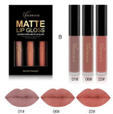 3Pcs/Lot Matte Long-lasting Lipstick Liquid 12 Colors Waterproof Lip Gloss 5gx3 Lips Makeup