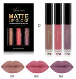 3Pcs/Lot Matte Long-lasting Lipstick Liquid 12 Colors Waterproof Lip Gloss 5gx3 Lips Makeup