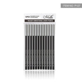 12pcs Professional Black Eyeliner Pencil Creamy Smooth Matte Liner Pencil Set Waterproof Long Lasting Makeup Cosmetic Tools