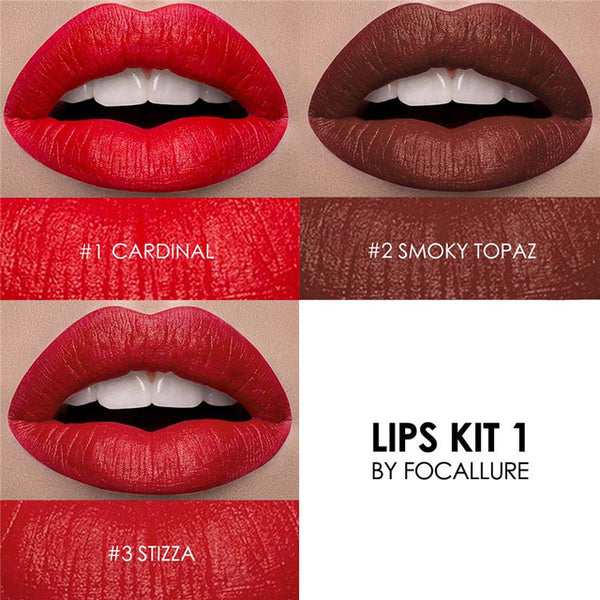 FOCALLURE Waterproof Long-lasting Red Velvet Nude Tattoo Matte True Brown Color Pencil Lipstick Crayon Lot Makeup Set