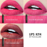 FOCALLURE Waterproof Long-lasting Red Velvet Nude Tattoo Matte True Brown Color Pencil Lipstick Crayon Lot Makeup Set