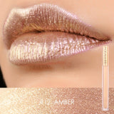 FOCALLURE 12 New Arrival Shimmer Lip Gloss Waterproof Matte Lipstick Metal Rose Golden Lip Gloss Liquid Lipstick