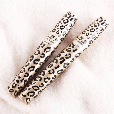 2Pcs Set Lash Extension Eyelash 3D Fiber Leopard Long Curl Black Mascara Makeup