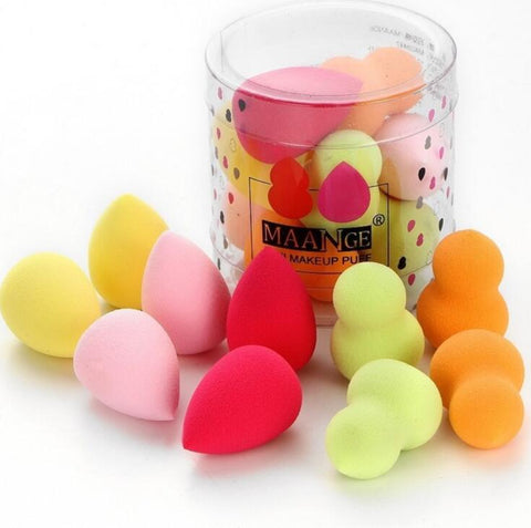 10Pcs Cosmetic Puff Makeup Foundation Sponge Powder Smooth Beauty Cosmetic Various Make Up Sponge Beauty Tool With Box