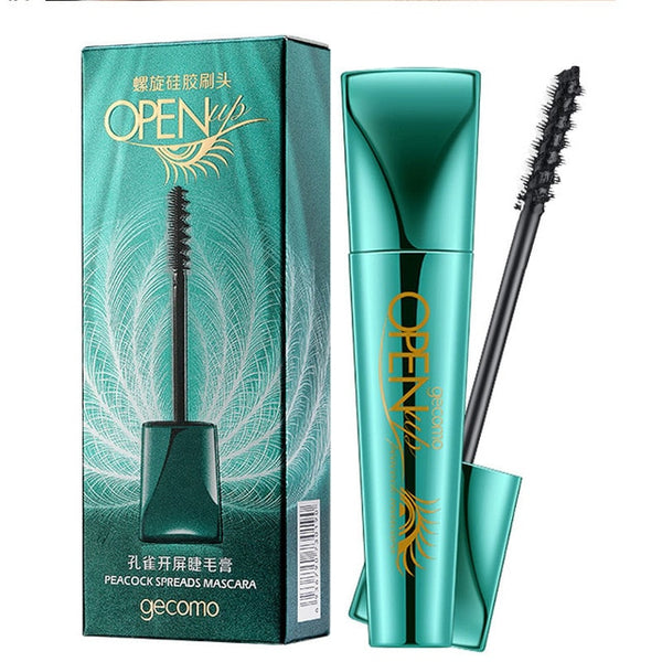 4D Peacock Mascara High Quality Waterproof 360 Degrees Spiral Black Mascara Volume Curling Eyelash Extension Makeup Cosmetic