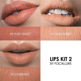 FOCALLURE Pro Matte Waterproof Lipstick with Long Lasting Effect Powdery Matte Soft Pencil Lipstick Set