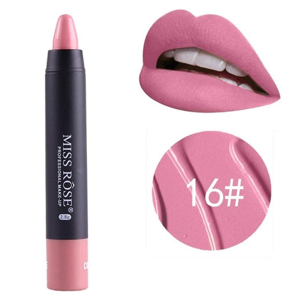 MISS ROSE Brand New Moisturizing 8 Colors Matte Lipstick Sexy Red Lips Nude Lipstick Matte Cosmetics Lip Stick Makeup Tool