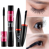 Eyelashes Makeup Mascara 3D Silk Fiber Eyelashes Lengthening Volume Waterproof Thick Curling Cosmetic Black Lash Mascara Set