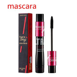 Eyelashes Makeup Mascara 3D Silk Fiber Eyelashes Lengthening Volume Waterproof Thick Curling Cosmetic Black Lash Mascara Set
