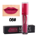 Miss Rose Waterproof Lip Gloss Matte Color Cosmetics Long Lasting Pigment Velvet Matte Metallic Nude Lipstick Liquid Makeup