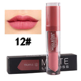 Miss Rose Waterproof Lip Gloss Matte Color Cosmetics Long Lasting Pigment Velvet Matte Metallic Nude Lipstick Liquid Makeup