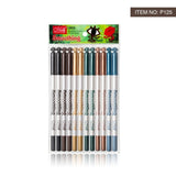 12PCS/SET Eyeshadow Eyeliner Makeup Pencil Pen Natural Long Lasting Women Eye Liner Cosmetic Beauty Pen Makeup Tool