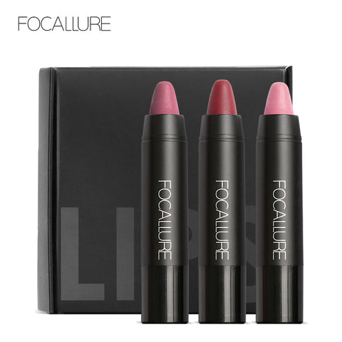 FOCALLURE Pro Matte Waterproof Lipstick with Long Lasting Effect Powdery Matte Soft Pencil Lipstick Set