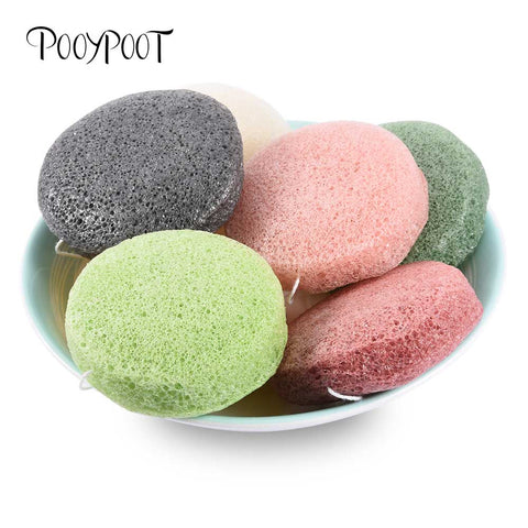 Pooypoot Natural Konjac Sponge Konnyaku Facial Exfoliator Wash Cleansing Cosmetic Puff Flutter Sponge Skin Care Cleanser Tools