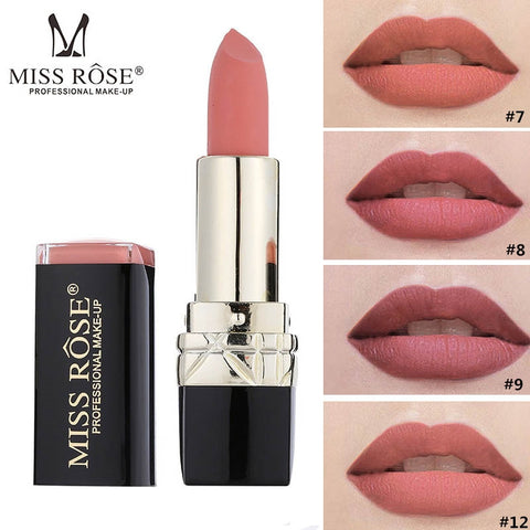 MISS ROSE Professional Matte Lipstick Waterproof Makeup Baton Mate Color Nude Velvet Lipstick Lips Tint Batom Korean Cosmetics