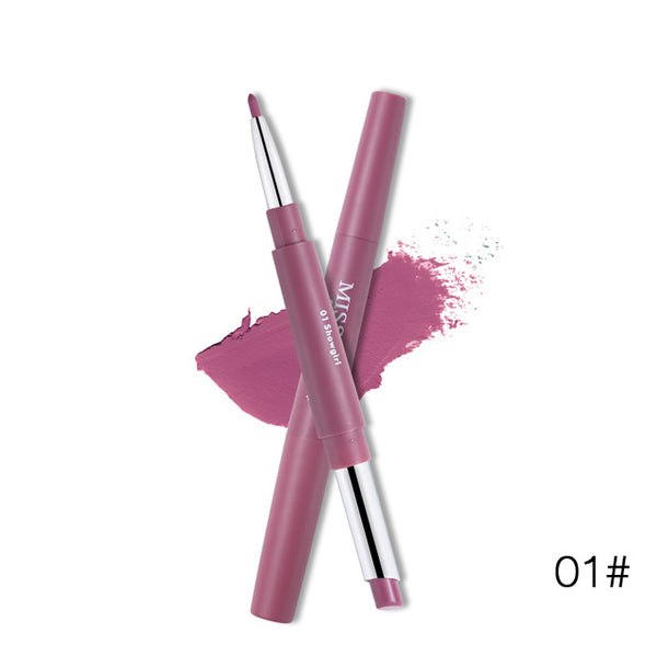 Miss Rose Brand 14 Colors Lipstick+Lipliner Pencil Dual Velvet Matte Batom Waterproof Nude Lip Liner Long-wearing Makeup Tool