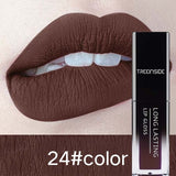 24 Color Liquid Lipstick Waterproof Makeup Long Lasting Mate Nude Tint Lip Gloss Red Purple Blue Black Ultra Matte Lipstick
