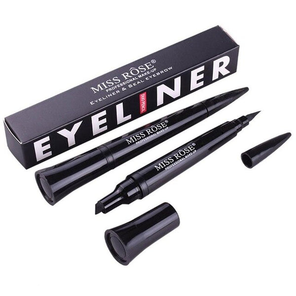 MISS ROSE Double End Seal Eyes Liner Seal Eyeliner Triangular Seal Eye Liner 2 In 1 Waterproof Eyeliner Stamp Eyeliner Pencil