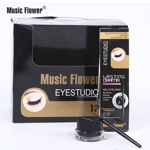 Eyeliner Gel Natural long-lasting waterproof black eyeliner classic 10ml quick-drying eye liner with 1 Brush Multi Colors
