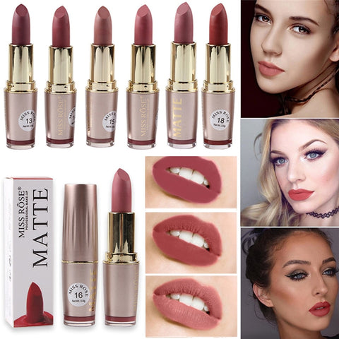 MISS ROSE Korean Matte Lipstick Waterproof Makeup Batom Mate Nude Lip Stick Velvet Red rouge a levre mat Tint Lipstick Pencil
