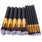 10 PCS Silver/Golden Makeup Brushes Set pincel maquiagem Cosmetics Women Makeup Tool Powder Eyeshadow Brush Cosmetic Set New