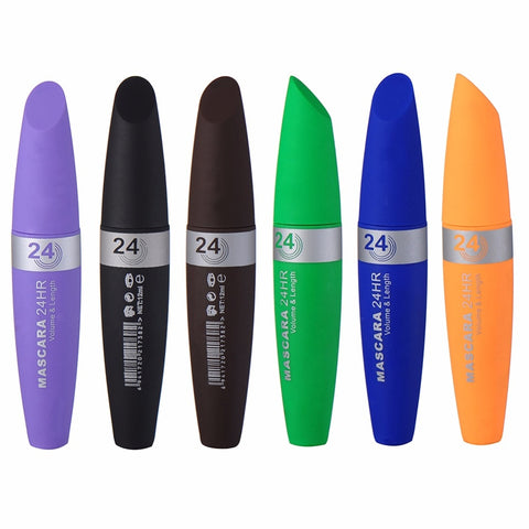 1PC Professional Eyes Makeup Waterproof Easy Remove Punk Black Blue green orange purple Lengthen Eyelashes Color Mascara 40