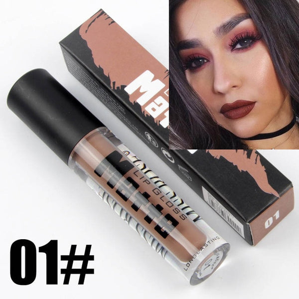 Matte Lips Makeup Lip gloss Waterproof 12 Colors Pigment Lipstick Liquid Brown Nude Matt Lipgloss Long Lasting Make Up Cosmetics