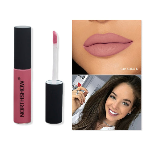 NORTHSHOW 12 Colors Matte Liquid Lipstick Moisturizer Long Lasting Lip Tint Glitter Matte Lip Gloss Nude Shimmer Red Lips Makeup