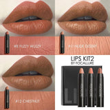 FOCALLURE Matte Lipstick Set Rich Color Velvet Waterproof High Pigment Make up Lipstick Pencil