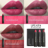 FOCALLURE Matte Lipstick Set Rich Color Velvet Waterproof High Pigment Make up Lipstick Pencil