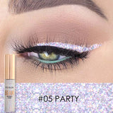FOCALLURE 5 Colors Glitter Eyeliner Eyeshadow For Easy to Wear Waterproof Liquid Eyeliner Makeup Glitter Eye Liner