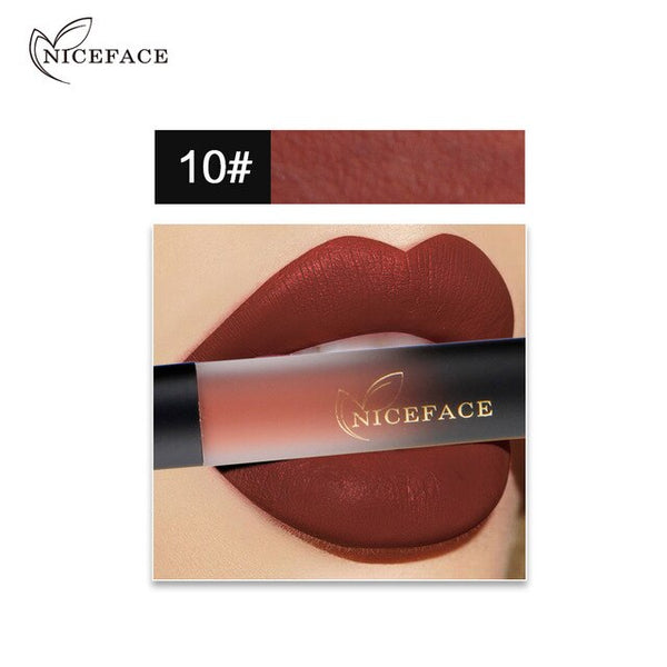 Nice Face Sexy Matte Velvet Liquid Lips Makeup Waterproof Long Lasting Lipgloss All Day Non-Stick Cup Lipstick Beauty Cosmetics
